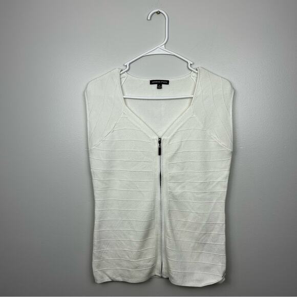 Adrienne Vittadini Womens Medium lightweight Sleeveless Sweater Zip Closure - Picture 1 of 5